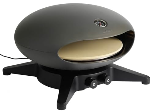 Morsø Forno Spin – Pizzaofen Gas mit rotierendem Pizzastein, Outdoor Ofen für Pizza aus Aluminium, im cleanen Design, 57 x 53 x 35 cm, Anthrazit