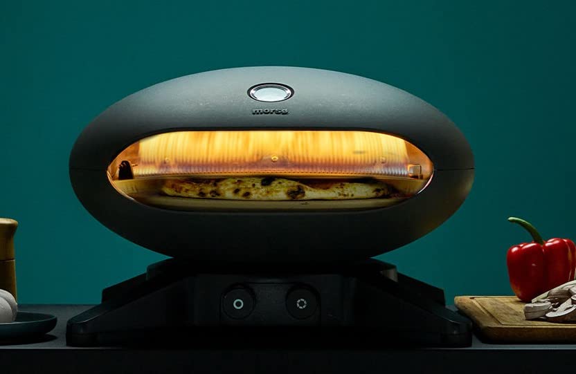 Morsø Forno Spin – Pizzaofen Gas mit rotierendem Pizzastein, Outdoor Ofen für Pizza aus Aluminium, im cleanen Design, 57 x 53 x 35 cm, Anthrazit
